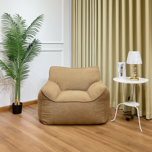 كرسي بين باج للاسترخاء محشو ناعم الملمس – بني