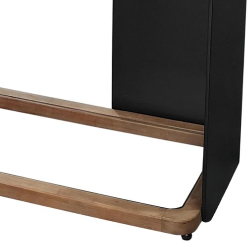 كونسول خشب ومعدن بسطح زجاجي مودرن بتصميم أنيق