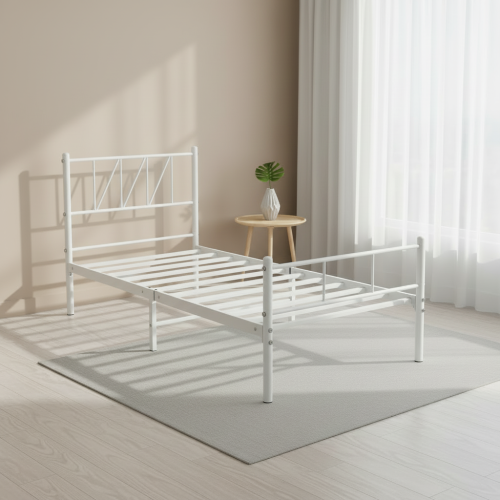 سرير حديد مودرن 90cm أبيض-أسود