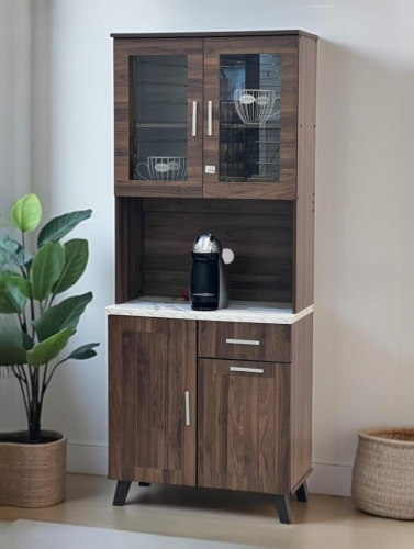 دولاب كوفي بتصميم طولي أبواب زجاج متعدد الاستخدام-...