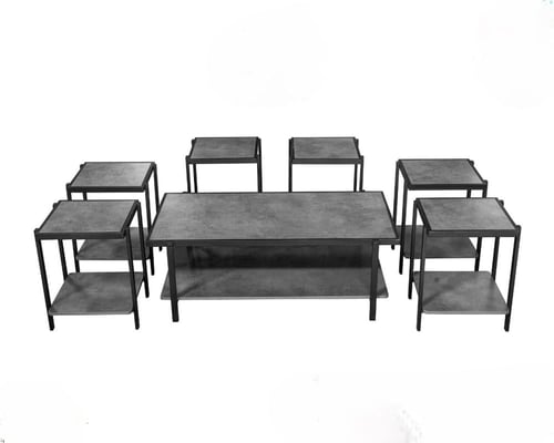 طقم طاولات خدمة خشب 7 قطع من رفين بعدة الوان