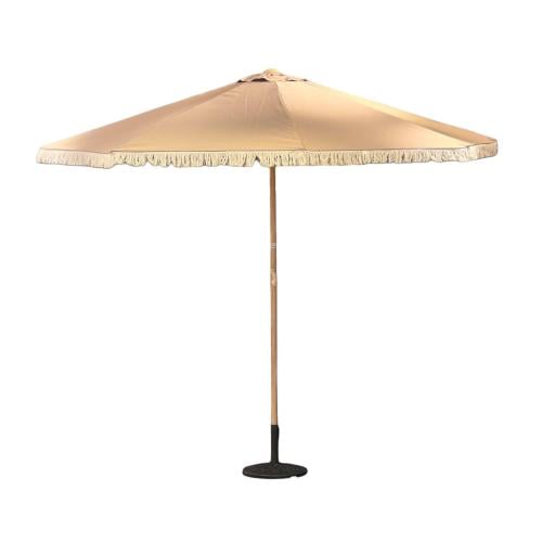 مظلة خارجية من القماش اطراف كشكش ذراع خشبية بعجلة...