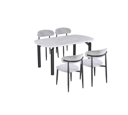 طقم طاولة طعام سطح بديل رخام مع 4 كراسي-عدة الوان