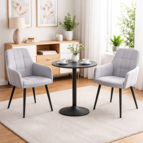 طقم طاولة وكراسي كافيه مودرن – لون رمادي