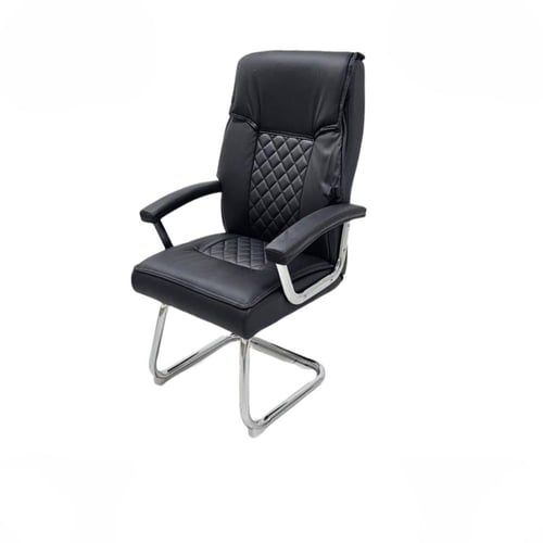 كرسي مكتبي جلد ثابت بمسند ظهر عالي-عدة الوان