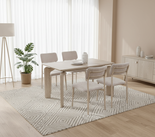 طقم طاولة طعام رخام مودرن - 4 كراسي