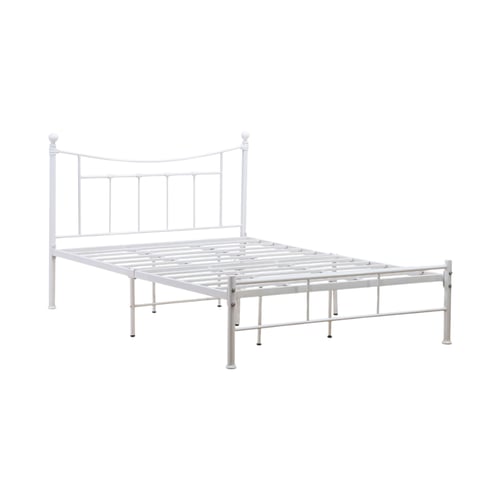 سرير حديد أبيض نفر ونص مقاس 140*200سم