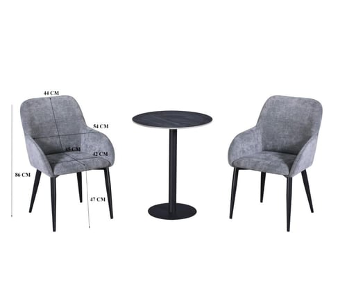 طقم طاولة كافيه دائرية بسطح سيراميك مع كراسي مودرن...