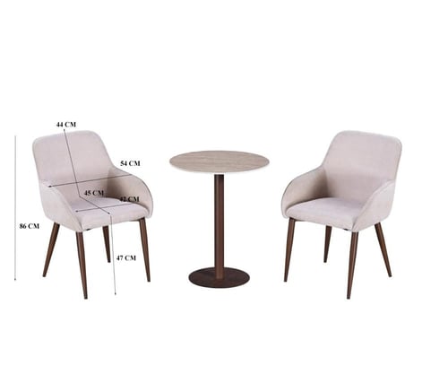 طقم طاولة كافيه دائرية بسطح سيراميك مع كراسي مودرن...