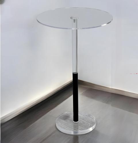 6 طاولات خدمة اكريليك سطح دائري عمود أسود مقاس 55*...