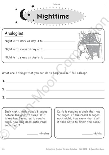 Grade 3 CREATIVE Thinking Activities