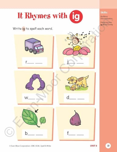 Spell & Write, Kindergarten