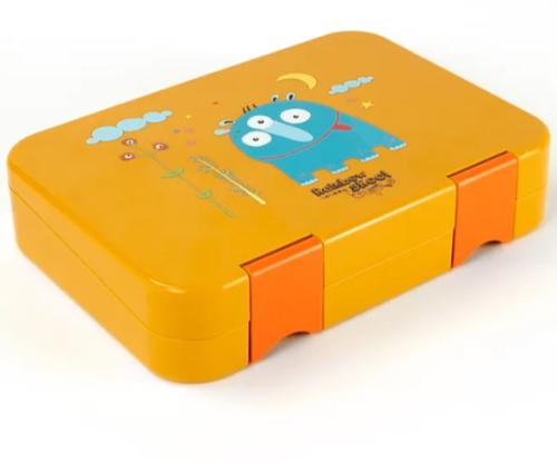 رينبو سكول - صندوق غداء 4/6 أقسام - وحش - برتقالي...