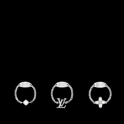 مجموعة خواتم LV - فضي