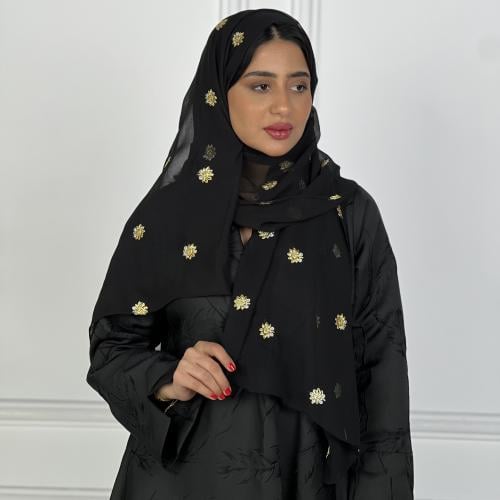طرحه شيفون مطرزة