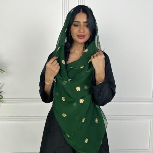 طرحه شيفون مطرزة