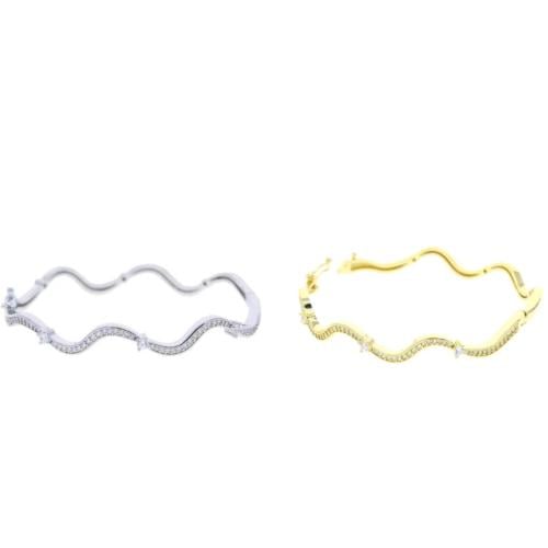 اسوارة مطلية ذهب و بلاتينيوم مع زركون 58mm