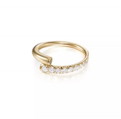 خاتم مطلي ذهب مع زركون