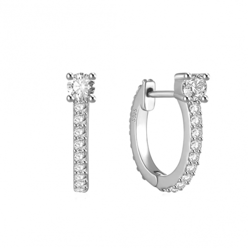 حلق فضة 925 مطلي ذهب مع زركون