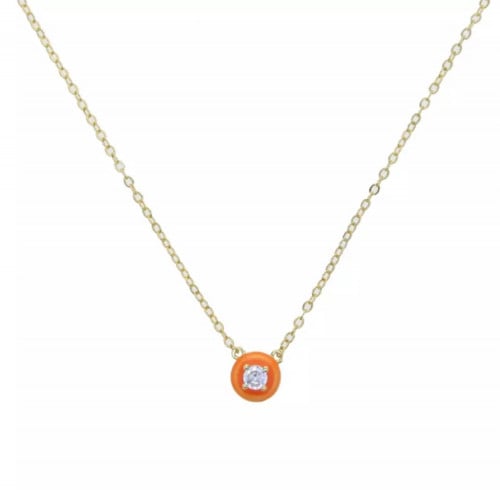 orange dot necklace - سلسلة نيون باللون البرتقالي...