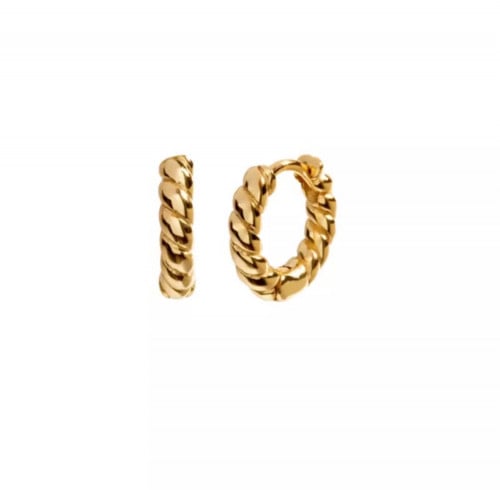 حلق فضة عيار 925 مطلية بالذهب عيار 18