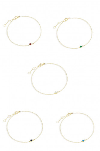 إسوارة يومية فضة عيار 925 مطلية بالذهب مع زركون