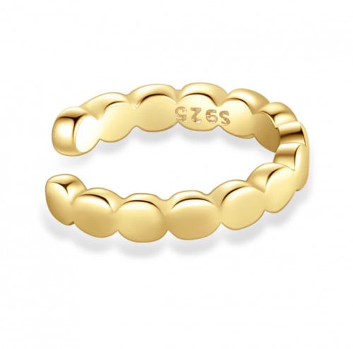 حلق فردة بدون خرم فضة عيار 925 مطلي بالذهب عيار 18