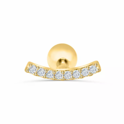 حلق فردة فضة عيار 925 مطلية بالذهب عيار 18 مع زركو...