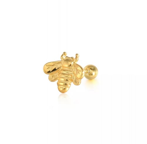 حلق فردة فضة عيار 925 مطلية بالذهب عيار 18 مع زركو...