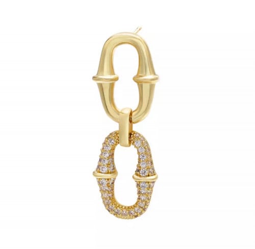 حلق زوج مطلي بالذهب عيار 18مع زركون