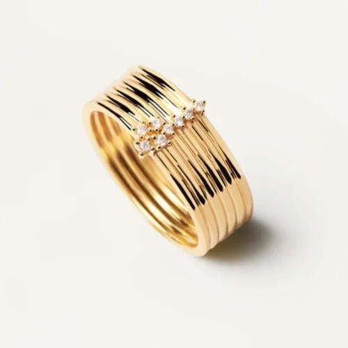 خاتم فضة مطلي ذهب