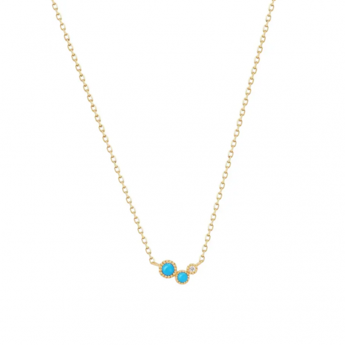 سلسال يومي انيق فضة مطلي ذهب مع الفيروز