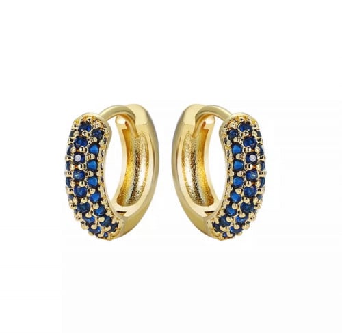 حلق زركون كحلي مطلي ذهب