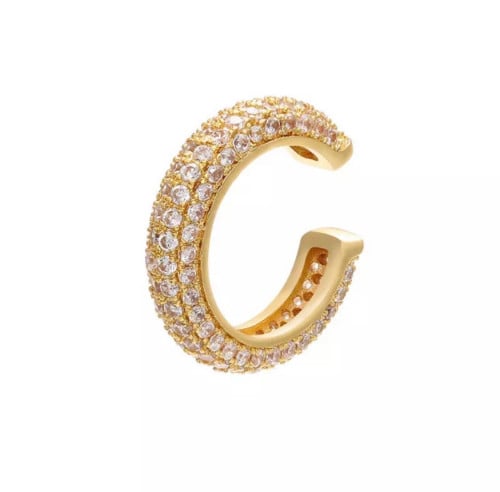 حلق بدون خرم فردة مطلي ذهب