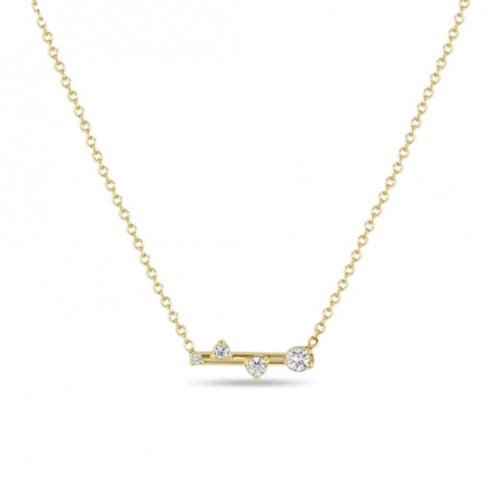 سلسال يومي انيق فضة مطلي ذهب مع زركون