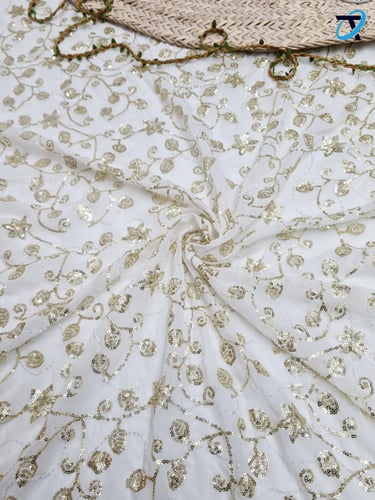 شيفون مطرز مع ترتر