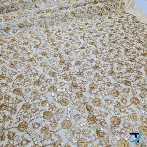 نقش الورد مع الترتر الذهبي