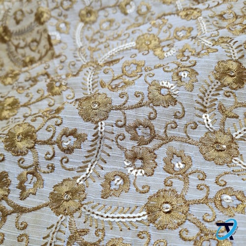 نقش الورد مع الترتر الذهبي