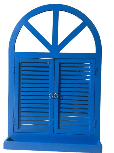 شباك ريفي يوناني ازرق