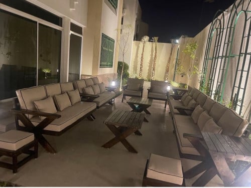 طقم جلسة خشب سويدي