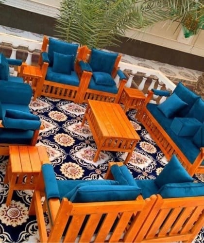 طقم جلسة خشب 10 اشخاص