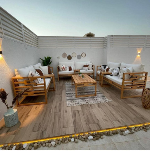 طقم جلسة خشب سويدي