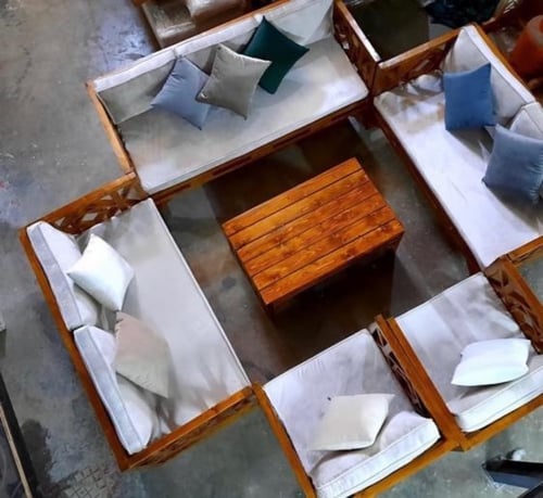 طقم جلسة خشب سويدي