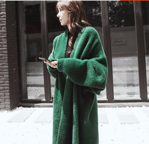 معطف من الكشمير والمنك الصناعي