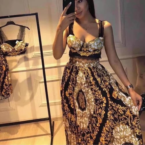 طقم تنورة وبدي بنقوش فرزاتشي