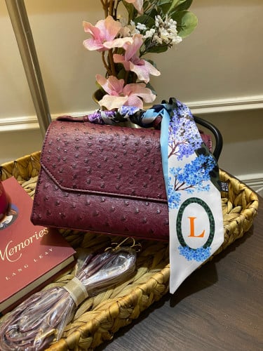 حقيبة جلد ماروني bag 13