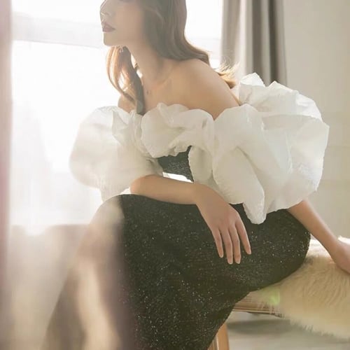 فستان اسود ترتر