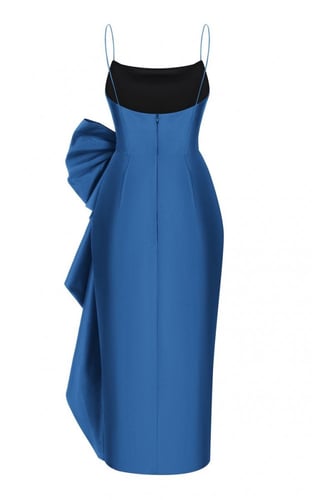 فستان ازرق بفيونكة