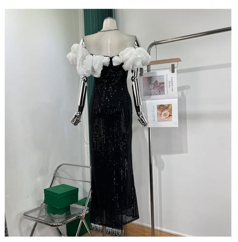 فستان اسود ترتر