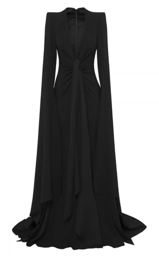 فستان اسود رقبة V